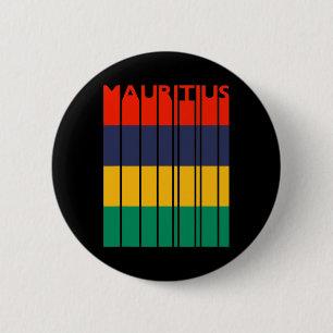 Mauritius Vintage Mauritian Flag Vacation  6 Cm Round Badge