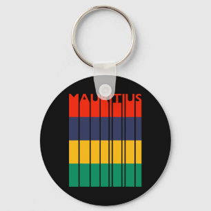 Mauritius Vintage Mauritian Flag Vacation Key Ring