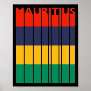 Mauritius Vintage Mauritian Flag Vacation  Poster