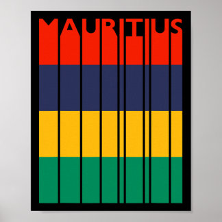 Mauritius Vintage Mauritian Flag Vacation  Poster