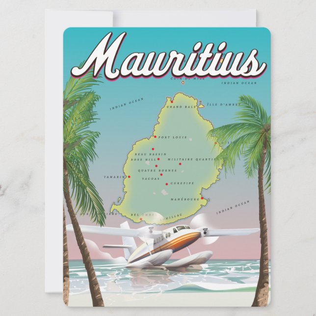 Mauritius vintage travel poster (Front)