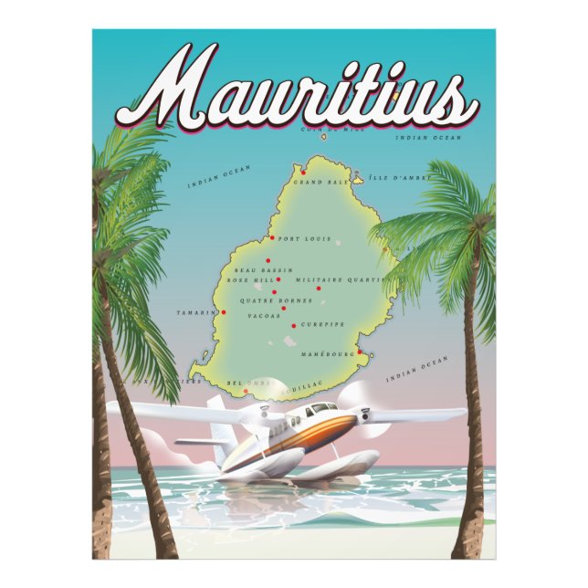 Mauritius vintage travel poster (Front)