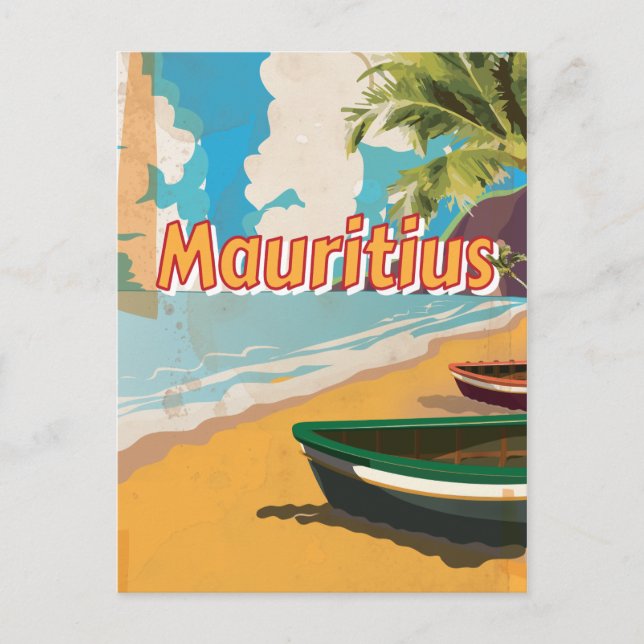 Mauritius Vintage vacation Poster Postcard (Front)
