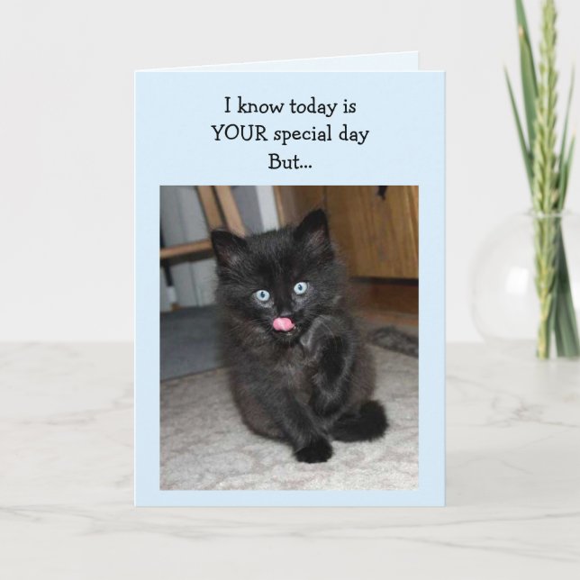 Mauser Kitten Happy Birthday Card (Front)