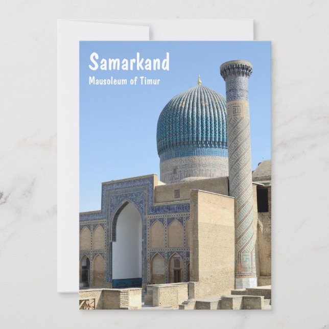 Mausoleum of Timur in Samarkand, Uzbekistan Card (Front)
