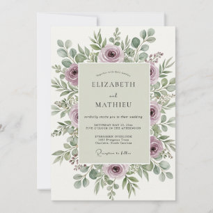 Mauve Alluring Spring Wedding Invitation
