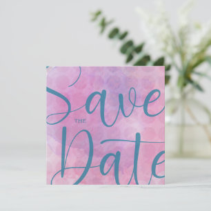 Mauve and Blue Save the Date Card & Envelope