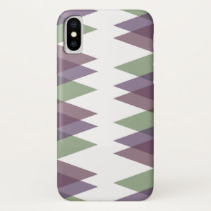 Mauve and green triangles iPhone x case