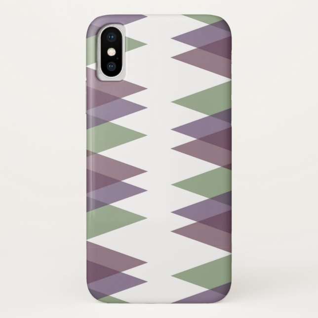 Mauve and green triangles Case-Mate iPhone case (Back)