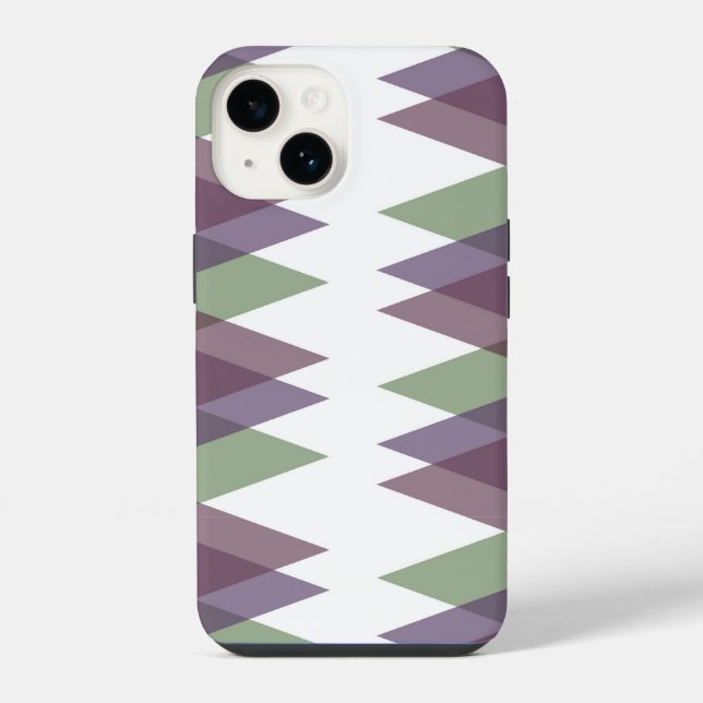 Mauve and green triangles iPhone case (Back)