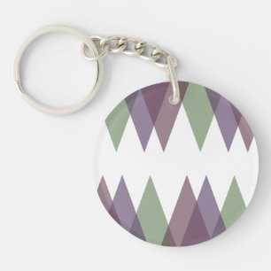 Mauve and green triangles key ring