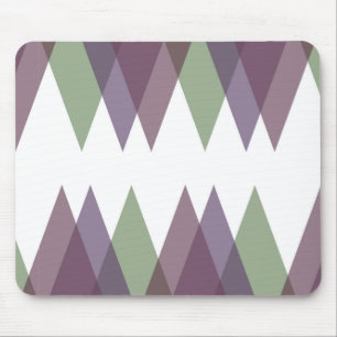 Mauve and green triangles mouse mat
