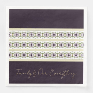 Mauve and Purple Floral Napkin
