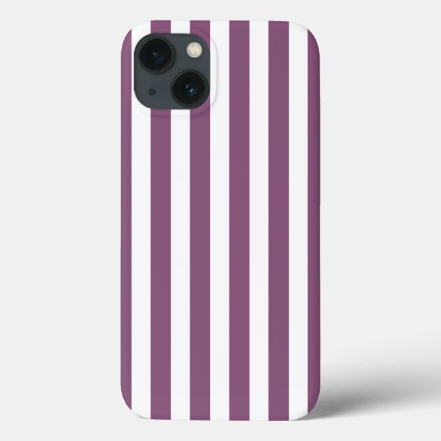Mauve and white candy stripes Case-Mate iPhone cas Case-Mate iPhone Case (Back)