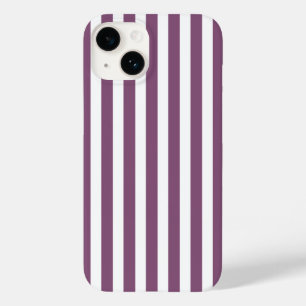 Mauve and white candy stripes Case-Mate iPhone 14 case