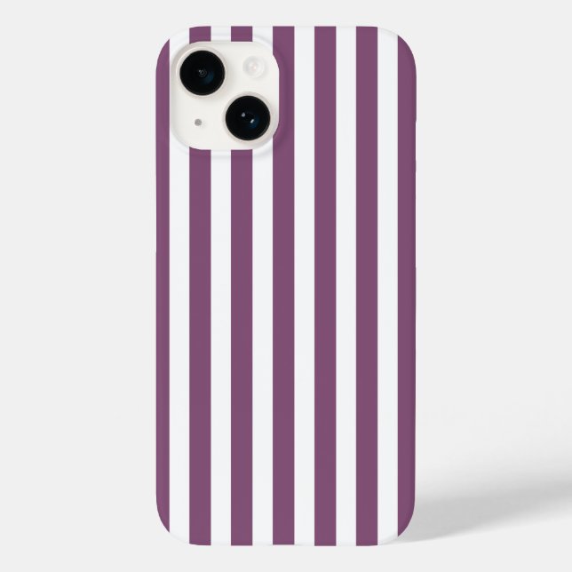Mauve and white candy stripes Case-Mate iPhone case (Back)