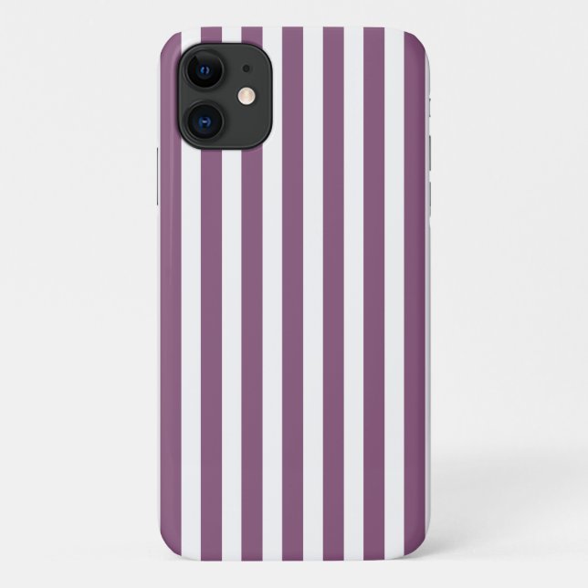 Mauve and white candy stripes Case-Mate iPhone case (Back)