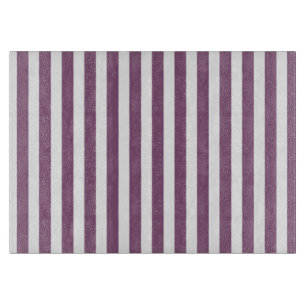 Mauve and white candy stripes cutting board