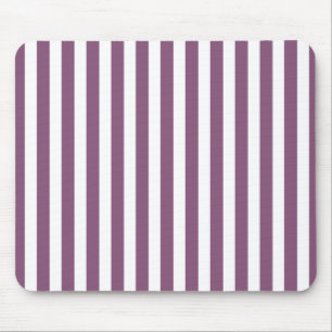 Mauve and white candy stripes mouse mat