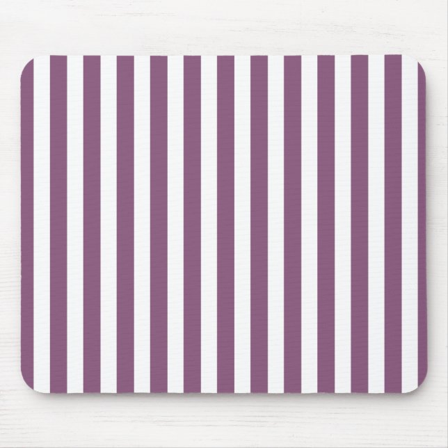 Mauve and white candy stripes mouse mat (Front)