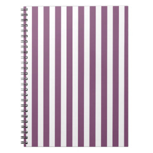 Mauve and white candy stripes notebook
