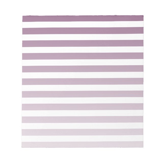 Mauve and white candy stripes notepad (Front)