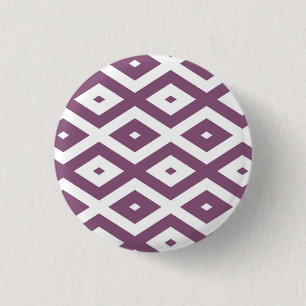 Mauve and white diamond pattern 3 cm round badge