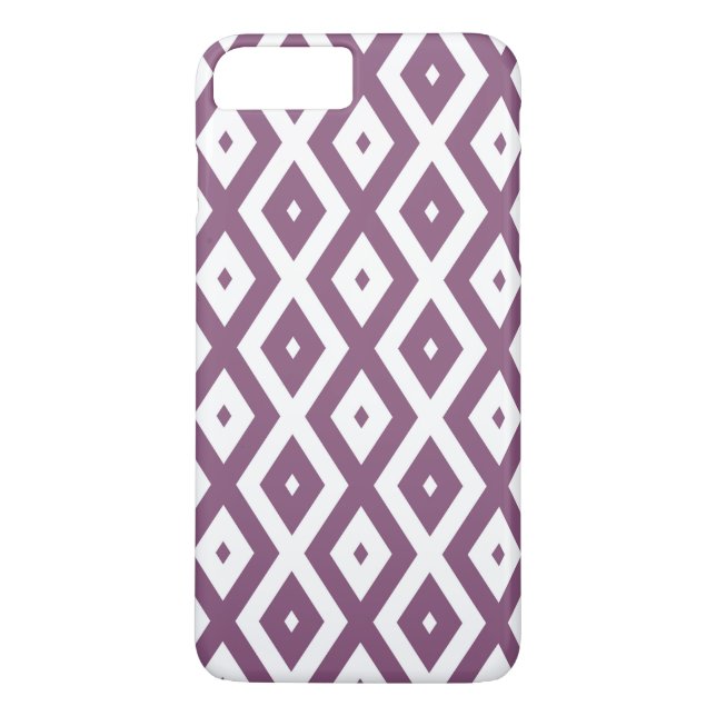 Mauve and white diamond pattern Case-Mate iPhone case (Back)