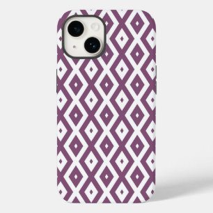 Mauve and white diamond pattern Case-Mate iPhone 14 case