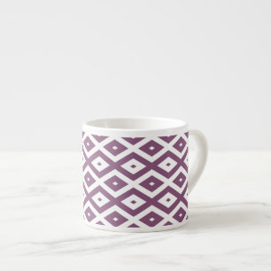 Mauve and white diamond pattern espresso cup