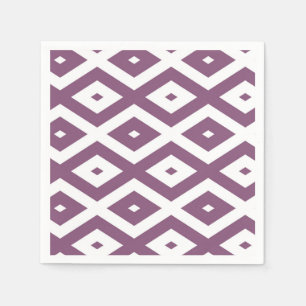 Mauve and white diamond pattern napkin