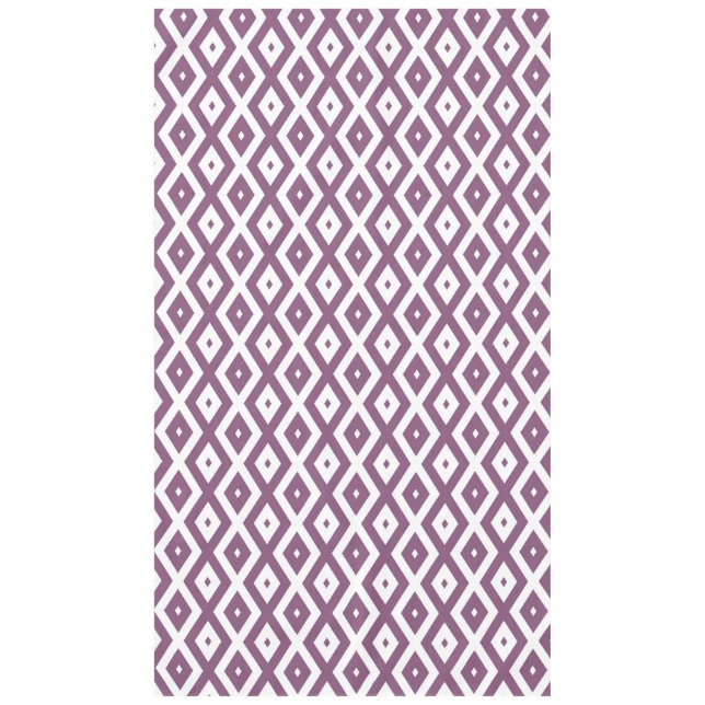 Mauve and white diamond pattern tablecloth (Front)