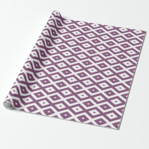 Mauve and white diamond pattern wrapping paper