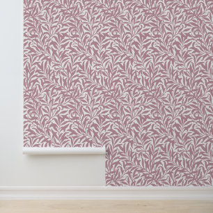 Mauve and White Willow Bough Wallpaper
