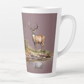 Mauve background Deer Scene (matches with journal) Latte Mug