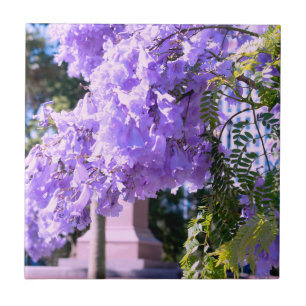 Mauve Bell Tree Decorative Tiles