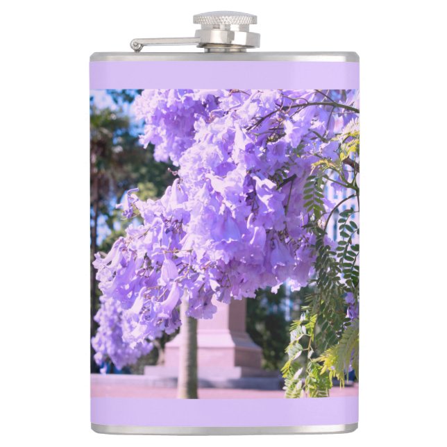Mauve Bell Tree Hip Flask (Front)