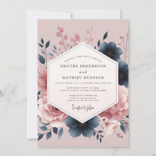 Mauve Bloom Botanical Romance Wedding Invitation