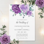 Mauve Blooms Eucalyptus Botanical Wedding Invitation<br><div class="desc">These wedding invitations feature a modern watercolor botanical design with mauve rose flowers and eucalyptus leaf foliage. Personalise them with your own text. Matching products available.</div>