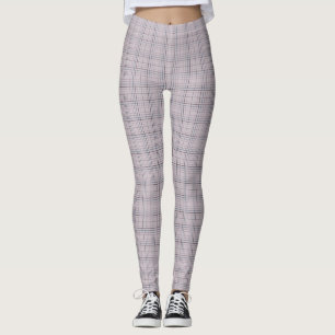 Mauve Blue Grid Checks I Leggings