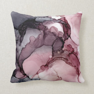 Mauve Blush Grey Abstract Cushion