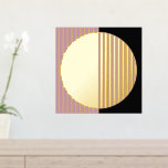 Mauve Blush Pink Black Striped Circles Art Gold Foil Prints<br><div class="desc">Beautiful contemporary black, mauve taupe dark pink, and real gold foil coloured geometric stripes, circle and half circles pattern. Elegant, stylish, and eclectic minimalism design for the artistic interior designer, the artsy décor decorator, the popular hip trendsetter, the vintage retro art style, or the abstract digital geometric motif lover. Match...</div>