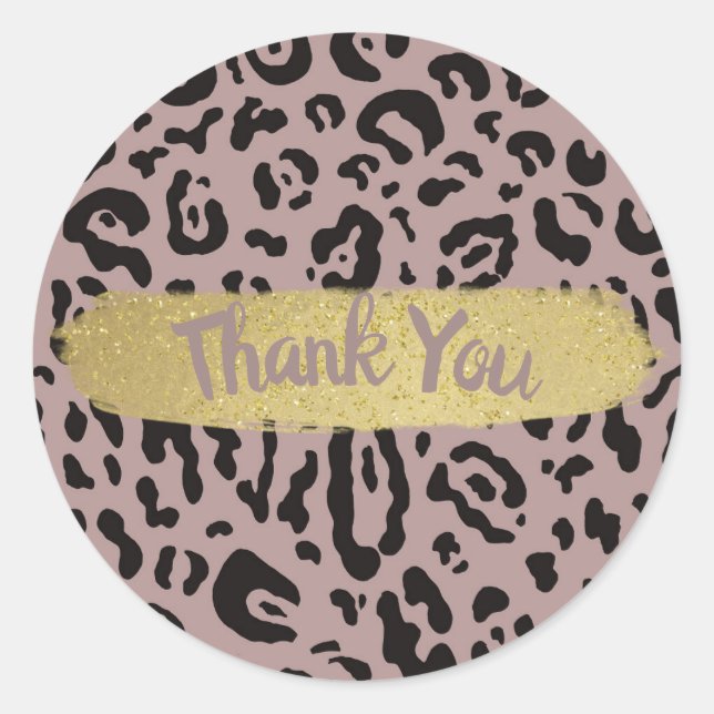 Mauve Blush Pink Cheetah Leopard Animal Party Classic Round Sticker (Front)