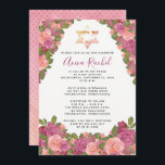 Mauve | Blush Pink Watercolor Floral Bat Mitzvah Invitation<br><div class="desc">Elegantly modern Bat Mitzvah invitation design featuring varying shaded florals from blush pink to mauve watercolor coloured botanicals on a white background. This floral design by Holiday Hearts Designs (rights reserved) is ready for you to personalise with your sweet girl's Bat Mitzvah details. On back is a coordinating faded blush...</div>