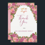 Mauve | Blush Pink Watercolor Floral Bat Mitzvah Thank You Card<br><div class="desc">Elegantly modern Bat Mitzvah "Thank You" design featuring varying shaded florals from blush pink to mauve watercolor coloured botanicals on a white background. This floral design by Holiday Hearts Designs (rights reserved) is ready for you to personalise with your sweet girl's Bat Mitzvah thank you message. On back is a...</div>