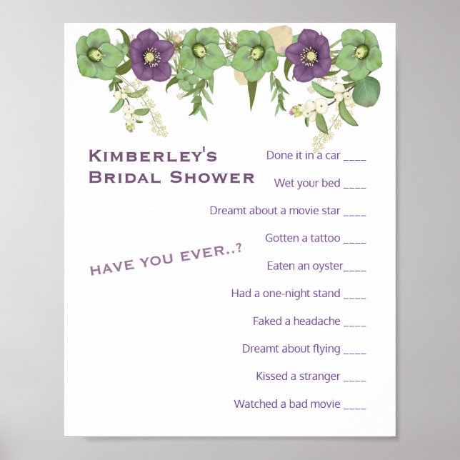 Mauve Boho Floral ✨ Funniest Weirdest Game  Poster (Front)