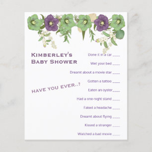 Mauve Boho Floral Wierdest Game Shower Activity