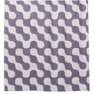 Mauve Bold Mid Century Abstract Geometric Dots Shower Curtain