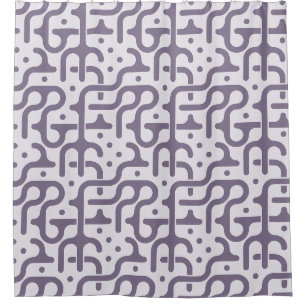 Mauve Bold Mid Century Organic Geometric Beads Shower Curtain