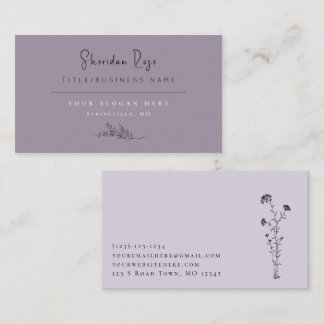 Mauve Botanical Sprig Business Card